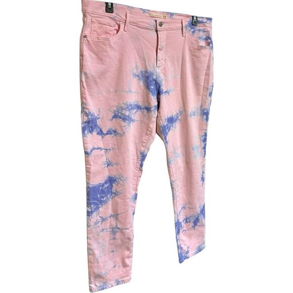 Levi’s Pink Purple Tie Dye 721 High Rise Skinny Ankle Jeans Size 20W - Picture 10 of 13